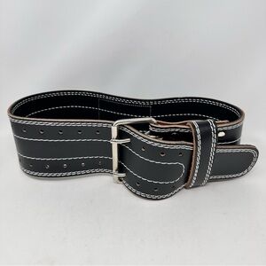 NXT LVL Gains Leather Weight Lifting Belt Black Size L